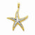 14k Gold & Rhodium Starfish pendant, Fine Pendants for Necklace