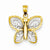 14k Gold & Rhodium Diamond-cut Butterfly pendant, Gorgeous Pendants for Necklace