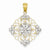 14k Gold & Rhodium Diamond-cut Medallion Pendant, Pendants for Necklace