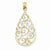 14k Gold & Rhodium Diamond-cut Teardrop Pendant, Pendants for Necklace