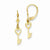 14k Yellow Gold Heart Top Key Leverback Earrings