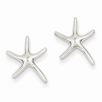 14k White Gold Dancing Starfish Post Earrings