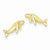 14k Yellow Gold Humpback Whale Post Earrings