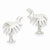 14k White Gold Charleston Palm Tree with Moon Post Earrings