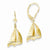 14k Yellow Gold 3-D Sailboat Leverback Earrings