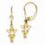 14k Yellow Gold 3-D Mini Guardian Angel Leverback Earrings