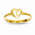 14k Yellow Gold Solid Heart with Side Ridges Ring