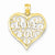 14k Gold & Rhodium Filigree Love You Pendant, Pendants for Necklace