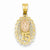 14k Gold Yellow & Rose Gold w/ Rhodium Guadalupe & 15 Charm