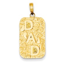 14k Gold NUGGET DAD DOG TAG Charm hide-image