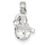 14k White Gold Satin Snowman Charm hide-image