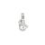 Satin Snowman Charm in 14k White Gold