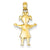 14k Gold Solid Polished Girl with Pig-Tails Charm hide-image