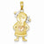 14k Gold & Rhodium Girl pendant, Gorgeous Pendants for Necklace