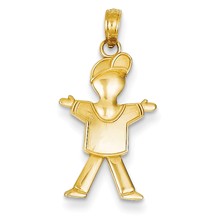 14k Gold Diamond-Cut Full Body Boy Charm hide-image