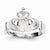 14k White Gold Polished Claddagh Ring