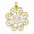 14k Gold & Rhodium Diamond-cut Swirl Round Pendant, Pendants for Necklace