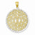 14k Gold & Rhodium Round Pendant, Pendants for Necklace