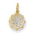 14k Gold & Rhodium Small Polished and Textured Charm hide-image