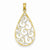 14k Gold & Rhodium Polished Teardrop Pendant, Pendants for Necklace