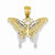 14k Gold & Rhodium Diamond-cut Butterfly pendant, Appealing Pendants for Necklace