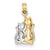 14k Gold & Rhodium Cat Charm hide-image