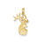 Polished Deer Head Charm in 14k Gold