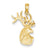 14k Gold Polished Deer Head Charm hide-image