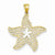 14k Gold & Rhodium Starfish pendant, Appealing Pendants for Necklace