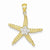 14k Gold & Rhodium Diamond-cut Starfish pendant, Adorable Pendants for Necklace