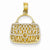 14k Gold & Rhodium Handbag w/ Hearts Pendant, Pendants for Necklace