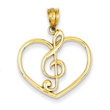 14k Gold Treble Clef in Heart Charm hide-image