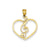 Treble Clef in Heart Charm in 14k Gold