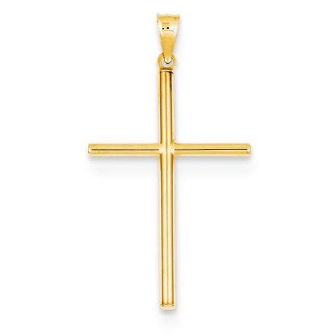 14k Gold Polished Hollow Cross pendant, Lovely Pendants for Necklace