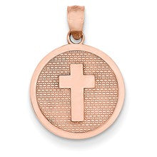 14k Rose Gold Reversible Cross & 1st Holy Communion Charm hide-image