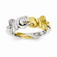 14k Two Tone Polished 2-Piece Claddagh Ring