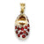 14k Gold & Rhodium Prong-Set January/Garnet Baby Shoe Charm hide-image