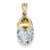 14k Gold & Rhodium Prong-Set March/Aquamarine Baby Shoe Charm hide-image