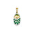 Prong-Set May/Emerald Baby Shoe Charm in 14k Gold & Rhodium