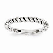 14k White Gold Polished Twisted Wedding Band