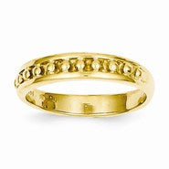 14k Yellow Gold Polished Beaded Wedding Band