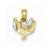 14k Gold & Rhodium Solid Polished Saddle Pendant, Pendants for Necklace