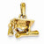 14k Gold Solid Polished 3-Dimensional Graduation Cap with Diploma Pendant, Pendants for Necklace