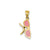 Solid 3-Dimensional Pink Enameled Sunglasses Charm in 14k Gold