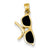 14k Gold Solid 3-Dimensional Black Enameled Sunglasses Charm hide-image