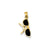 Solid 3-Dimensional Black Enameled Sunglasses Charm in 14k Gold