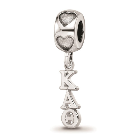 Sterling Silver LogoArt Kappa Alpha Theta Vertical Letters Heart B