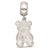 Kappa Delta Teddy Bear Heart Charm Bead in Sterling Silver