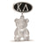 Kappa Delta Oval With Teddy Bear Charm Dangle Bead in Sterling Silver