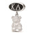 Sterling Silver LogoArt Kappa Delta Oval With Teddy Bear Dangle Bead